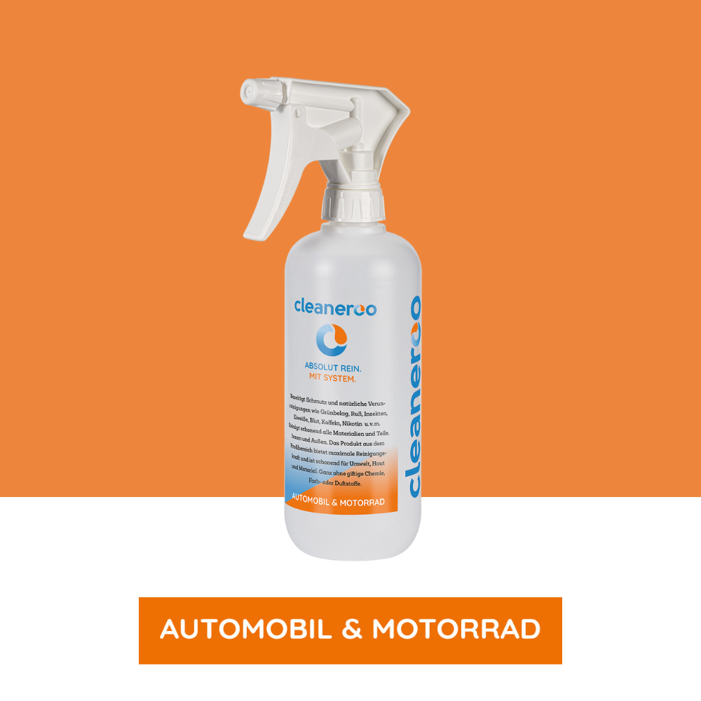 Cleaneroo Automobil- & Motorrad Reiniger (Innen & Außen) 500ml Anwendungsflasche