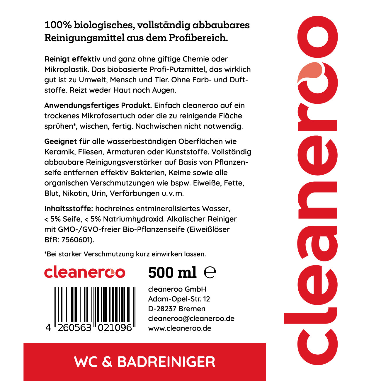 Cleaneroo Bad/WC Reiniger 500ml